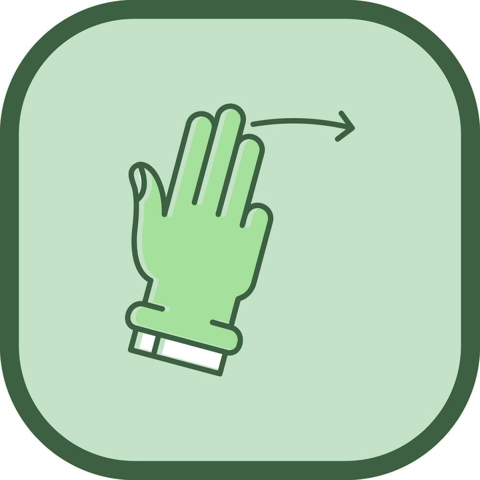 Three Fingers Right Line filled sliped Icon vector