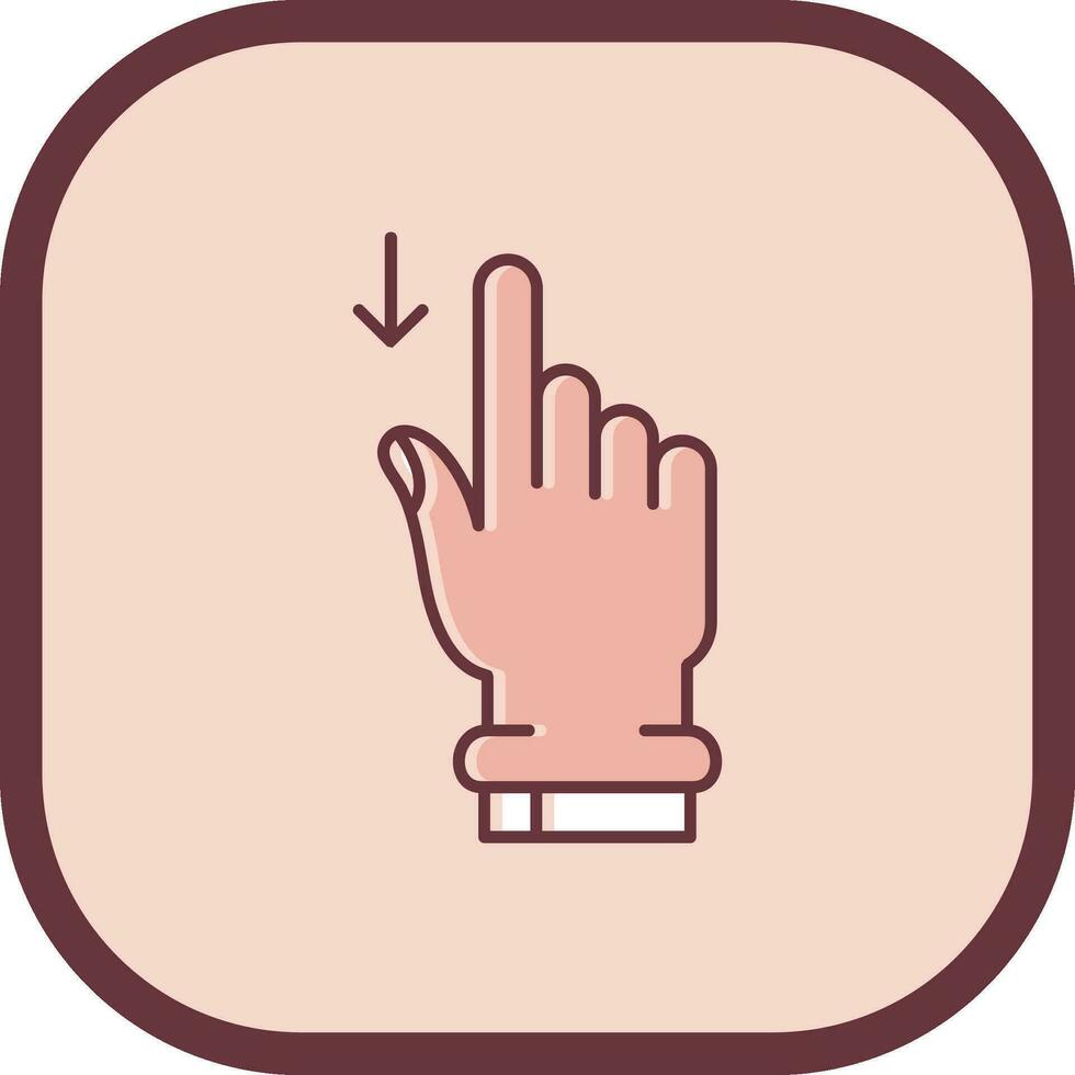 Swipe Down Line filled sliped Icon vector