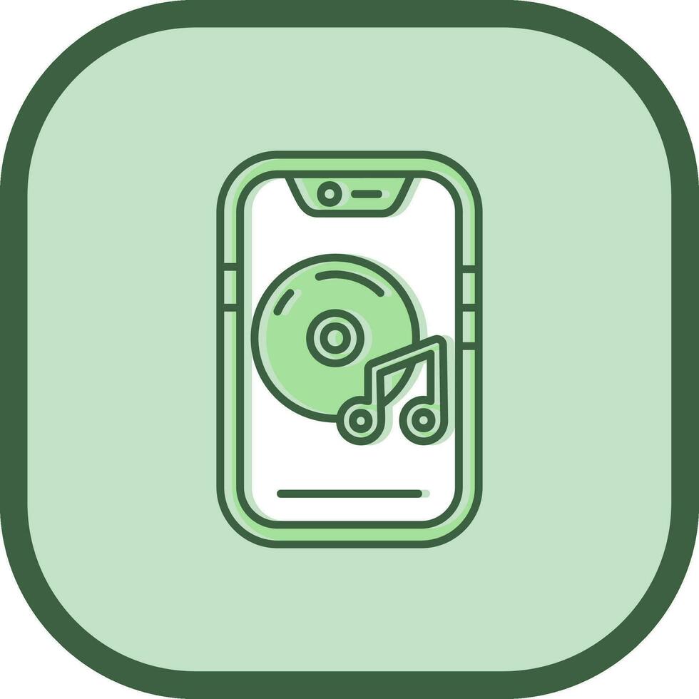 Music player Line filled sliped Icon vector