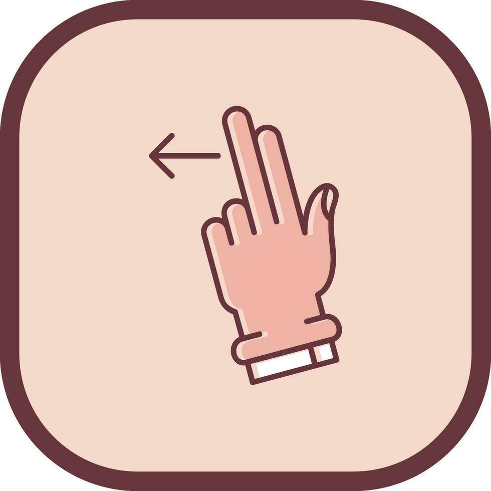 Two Fingers Left Line filled sliped Icon vector