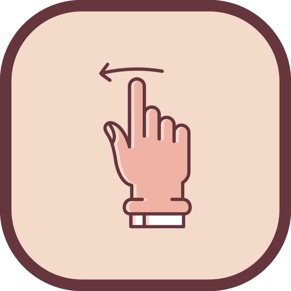 Swipe Left Line filled sliped Icon vector