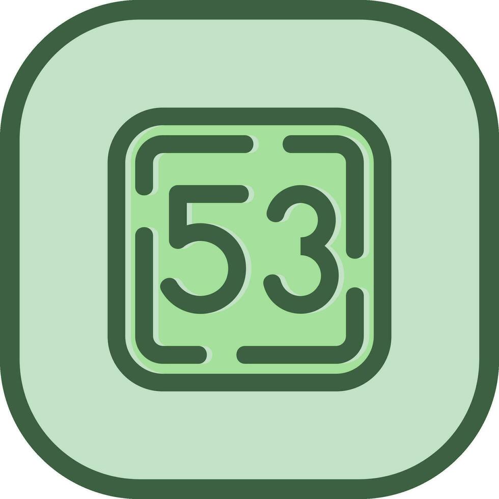 Fifty Three Line filled sliped Icon vector