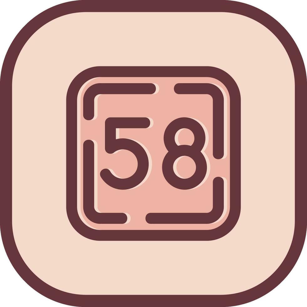 Fifty Eight Line filled sliped Icon vector