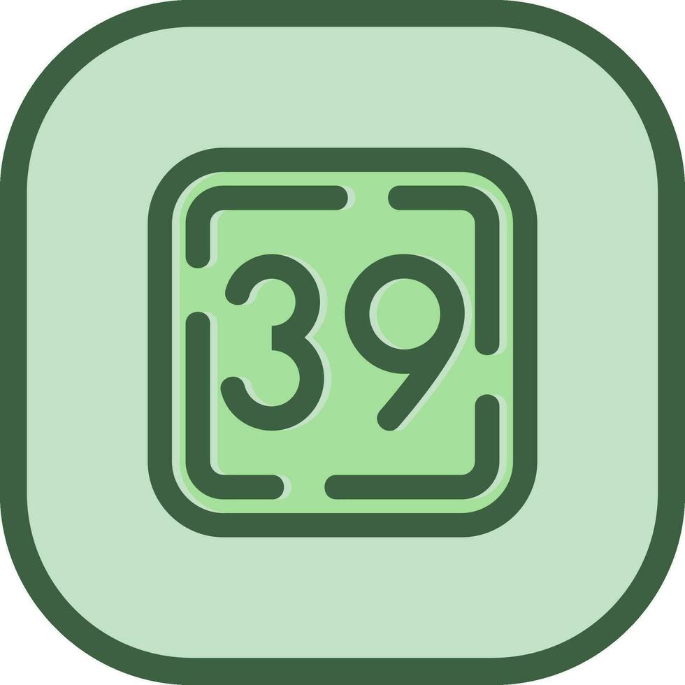 Thirty Nine Line filled sliped Icon vector