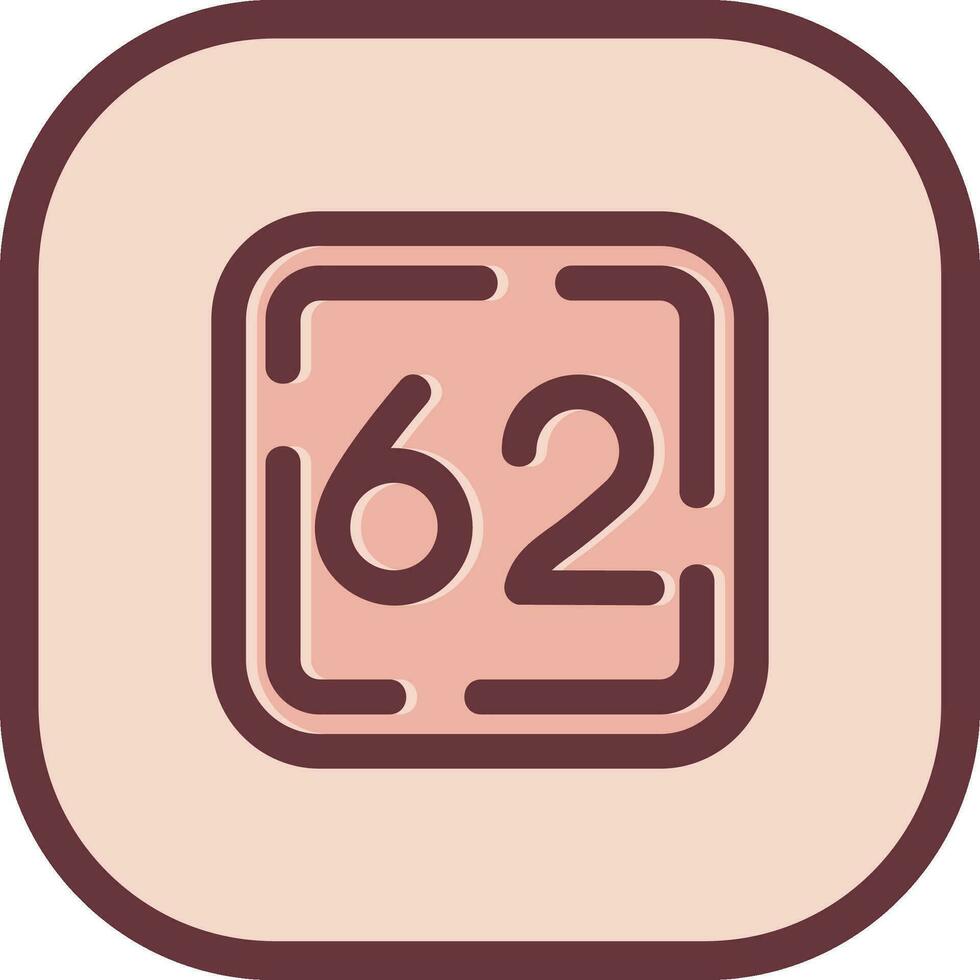 Sixty Two Line filled sliped Icon vector