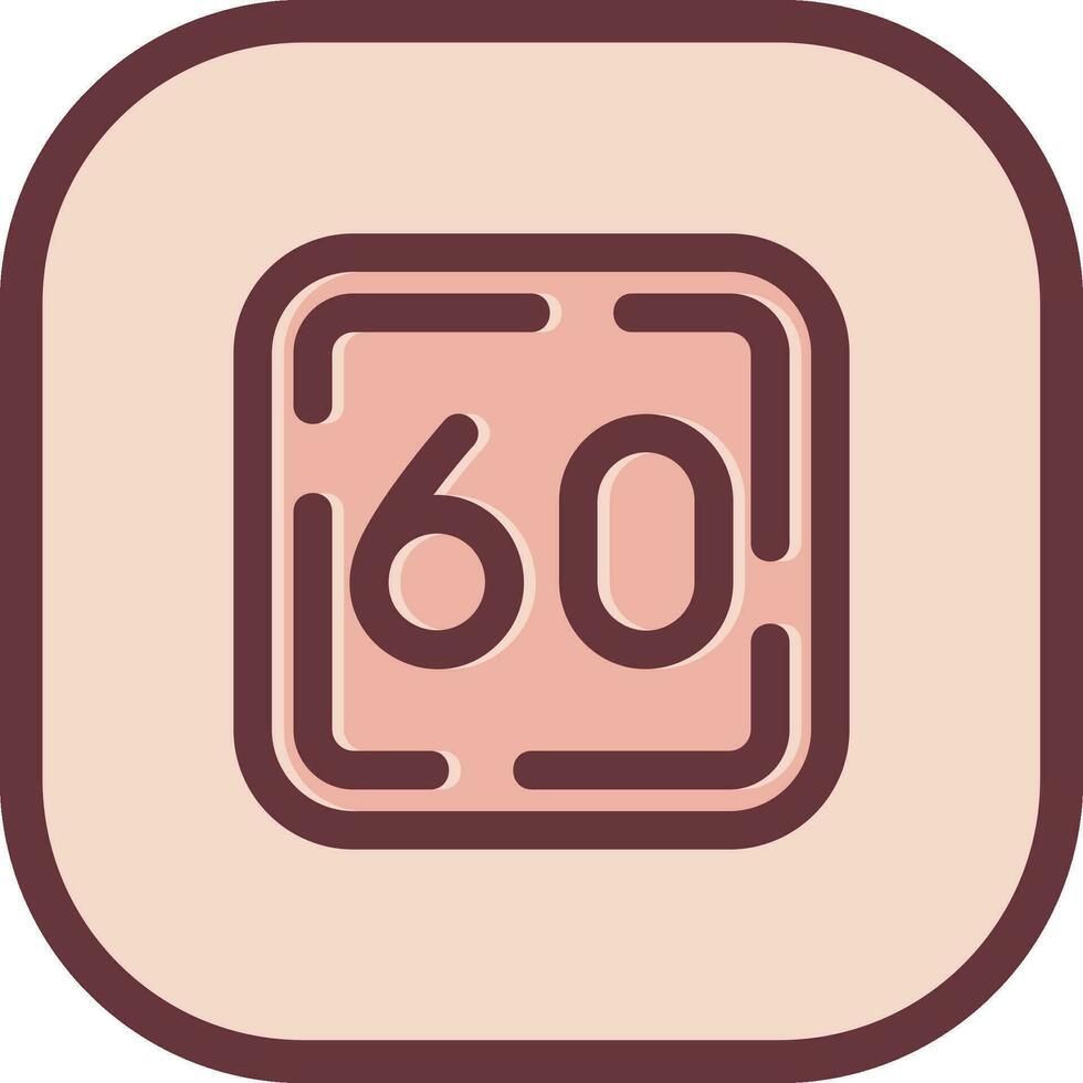 Sixty Line filled sliped Icon vector