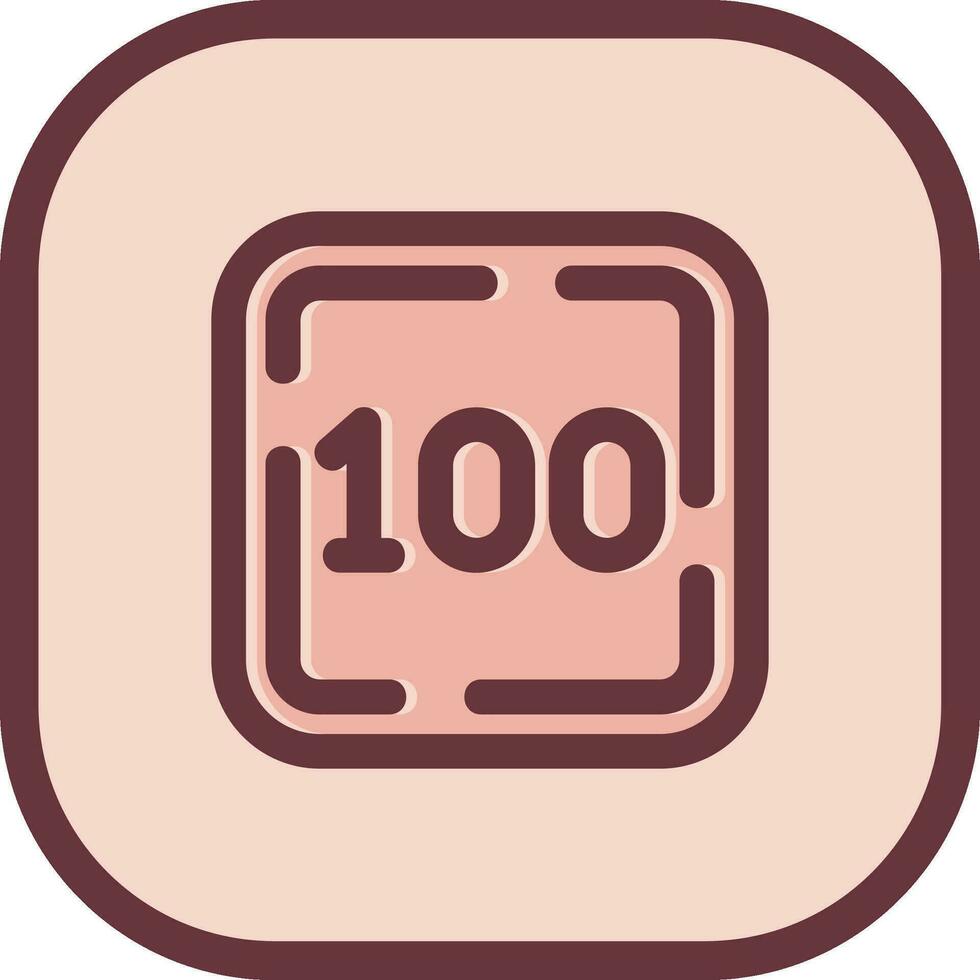 One Hundred Line filled sliped Icon vector