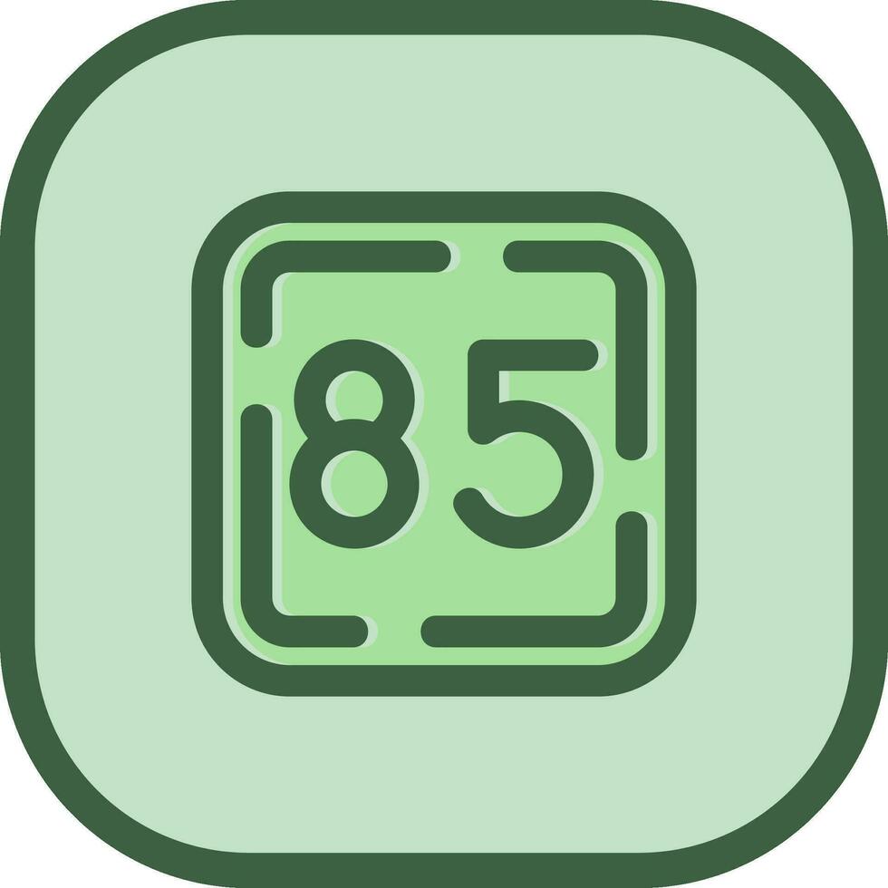 Eighty Five Line filled sliped Icon vector