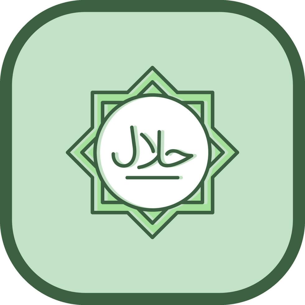 halal línea lleno resbaló icono vector