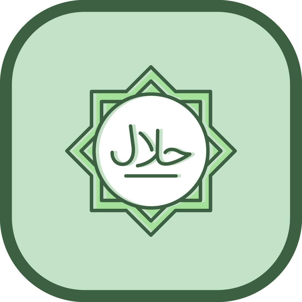 Halal Line filled sliped Icon vector