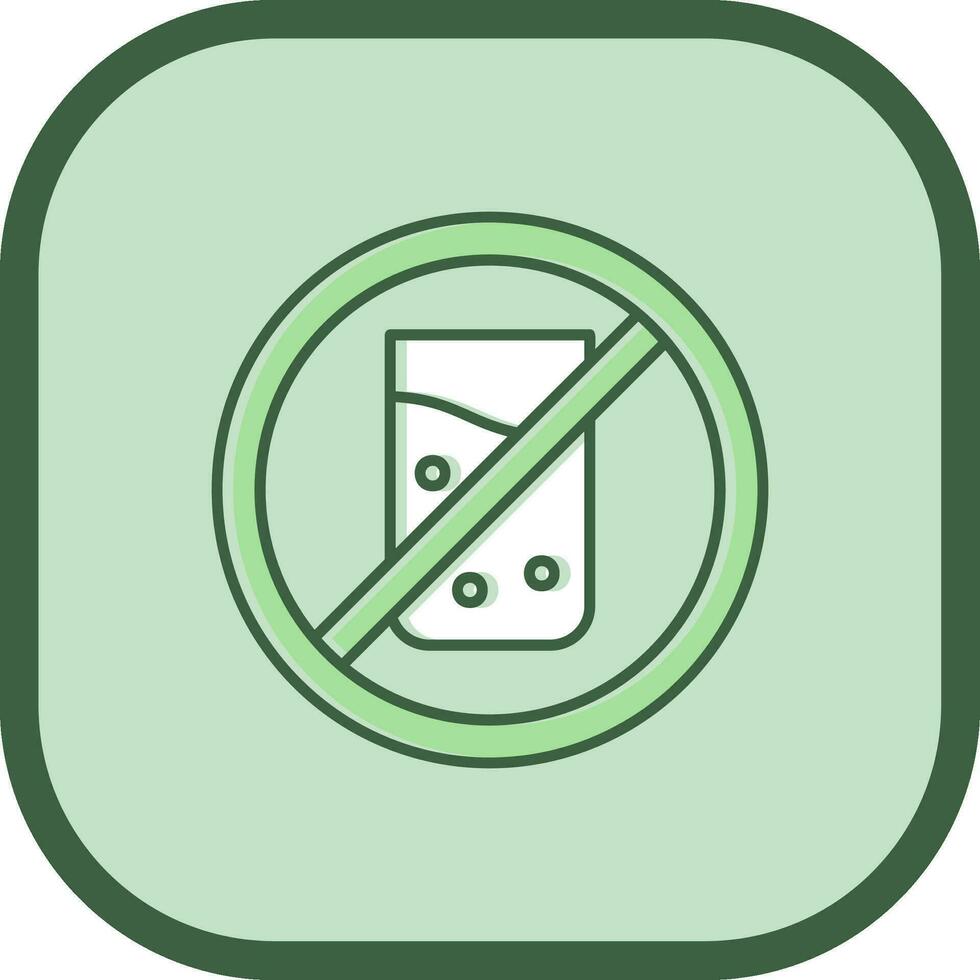 No bebida línea lleno resbaló icono vector