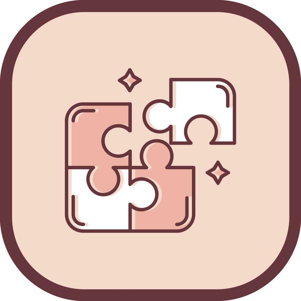 Puzzle Line filled sliped Icon vector