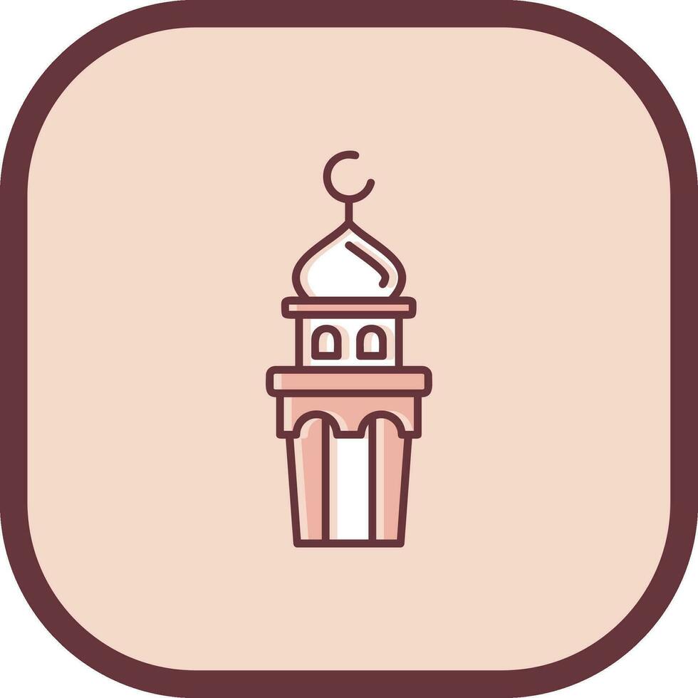 Minaret Line filled sliped Icon vector