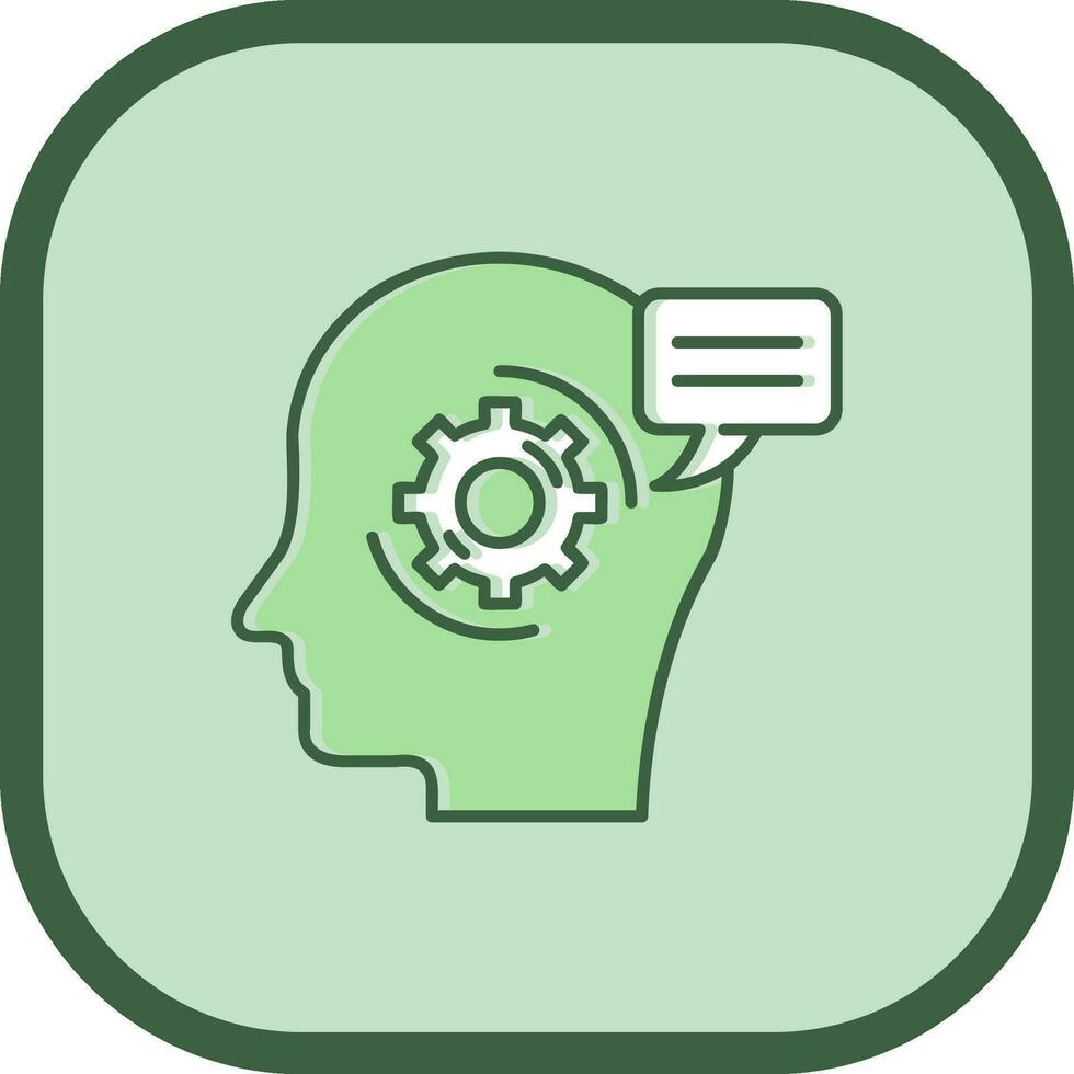Thinking Line filled sliped Icon vector