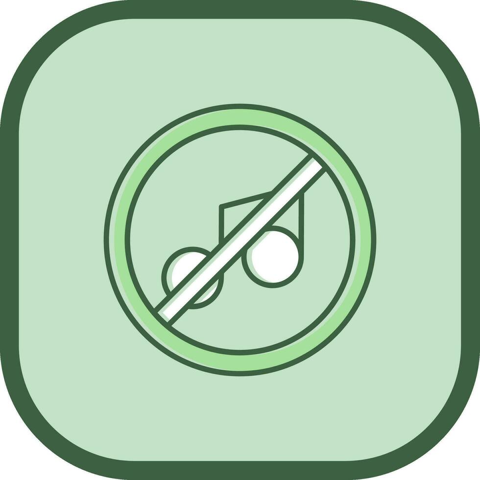 No music Line filled sliped Icon vector