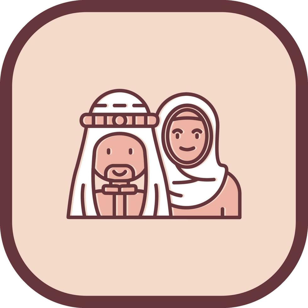 Muslim Line filled sliped Icon vector