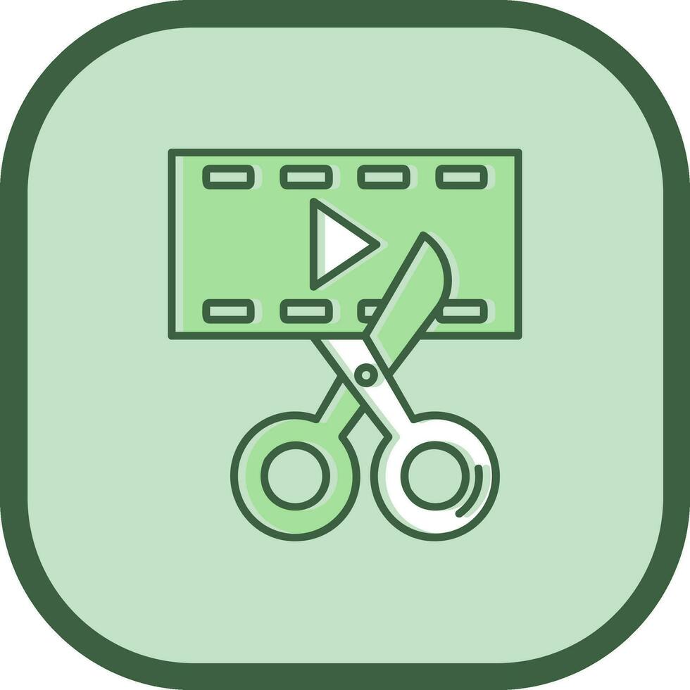 Video editor Line filled sliped Icon vector
