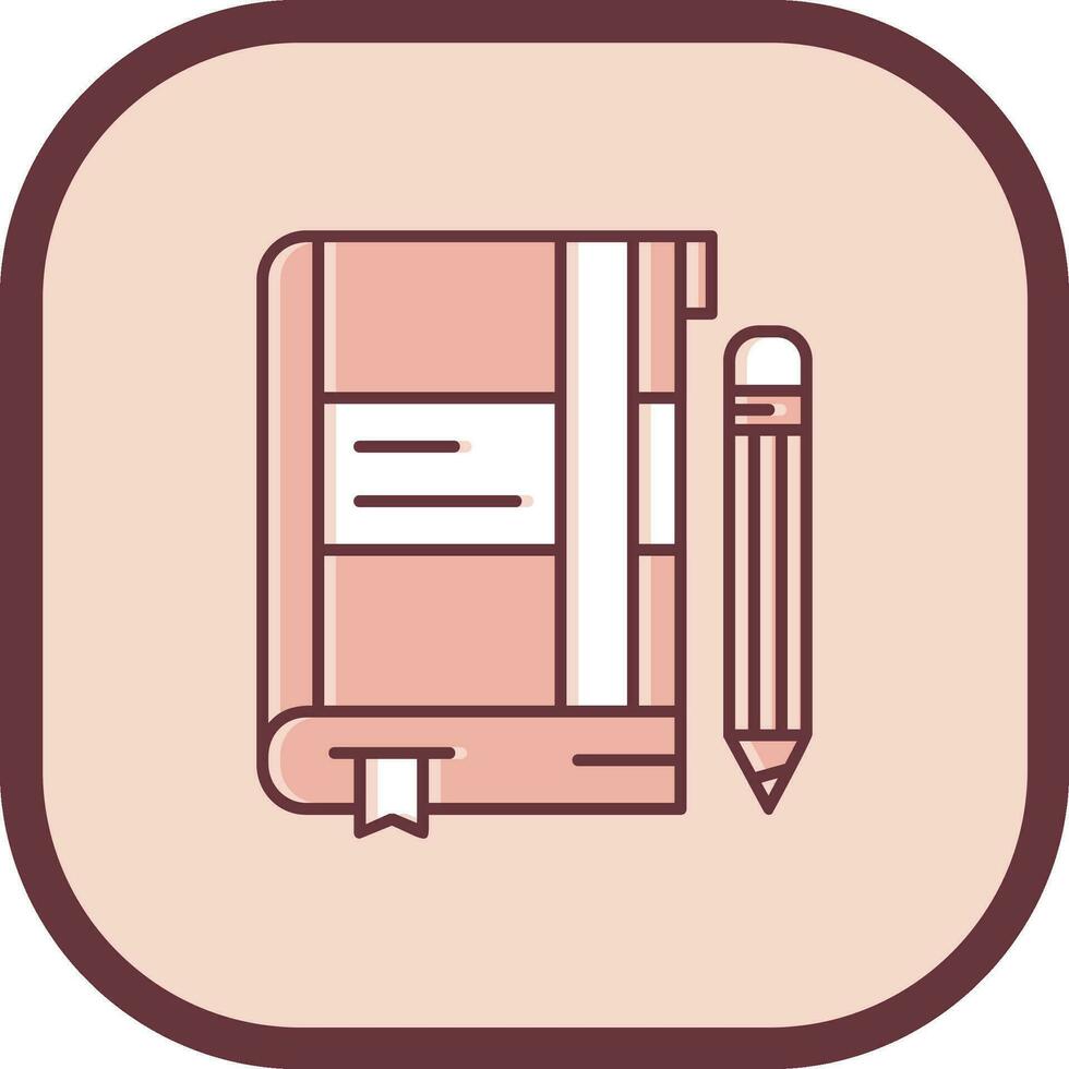 Note Line filled sliped Icon vector