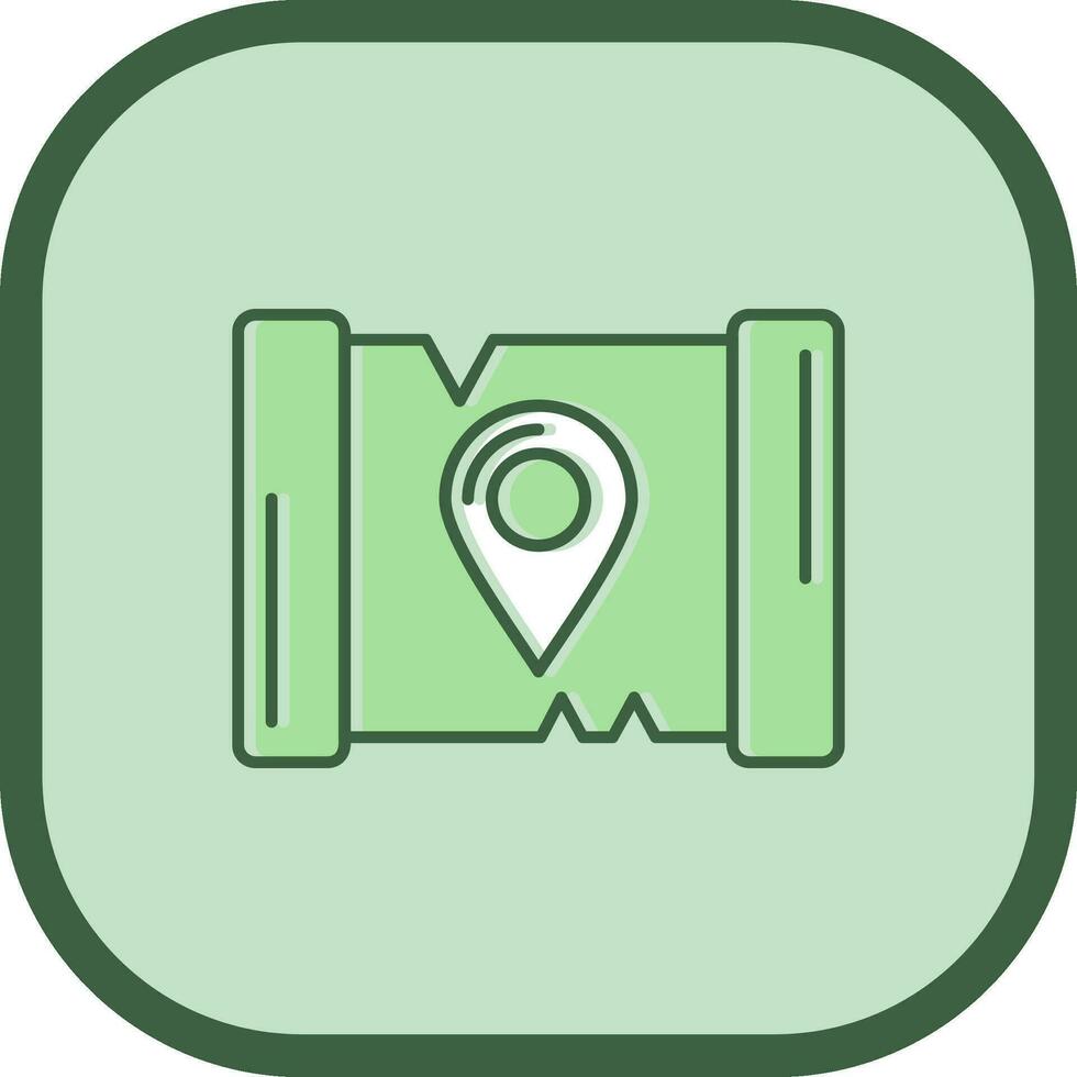 Map Line filled sliped Icon vector