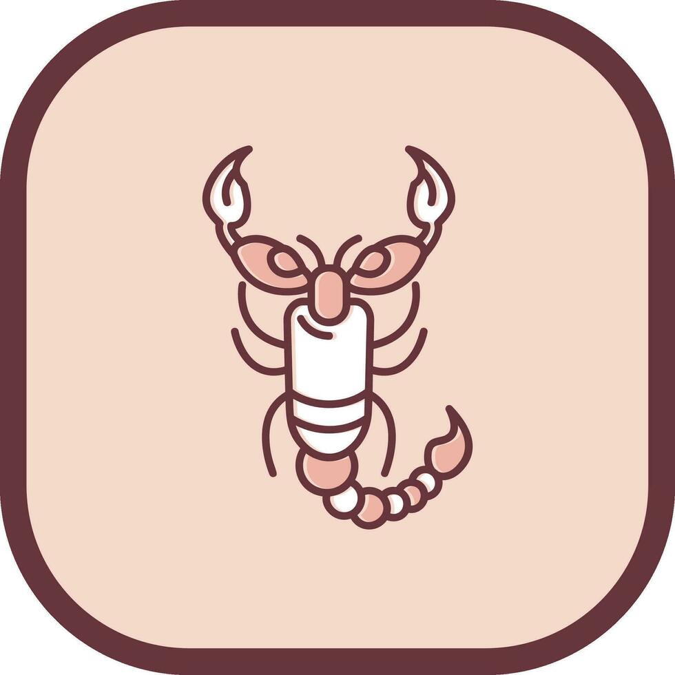 Scorpion Line filled sliped Icon vector