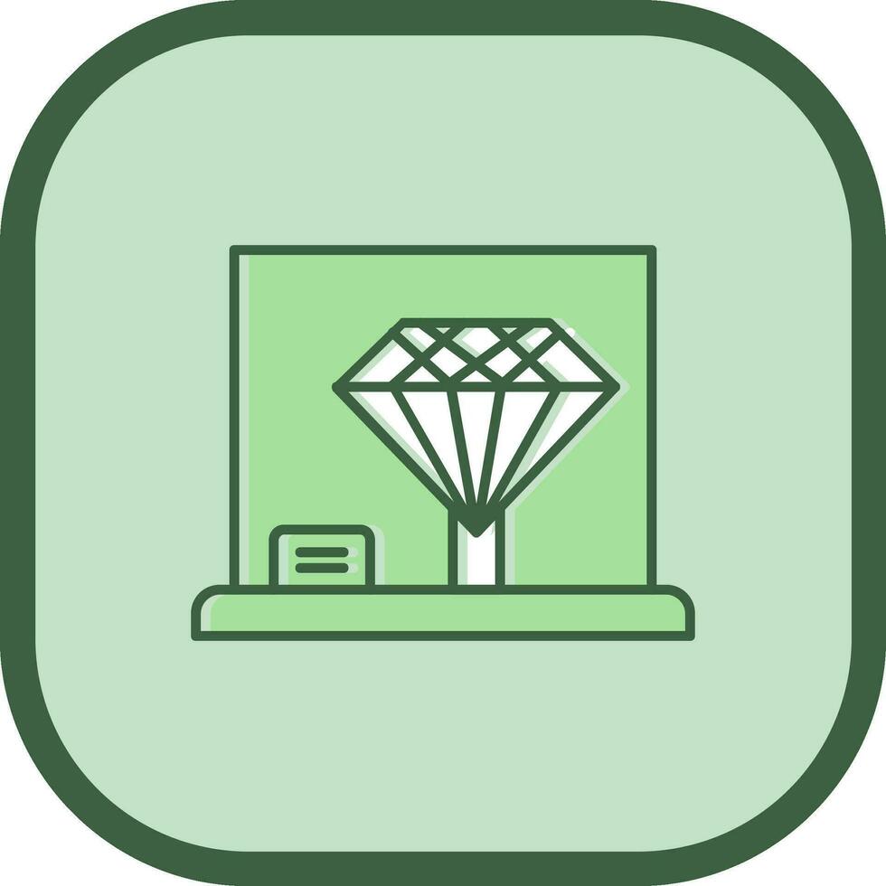 Diamond Line filled sliped Icon vector