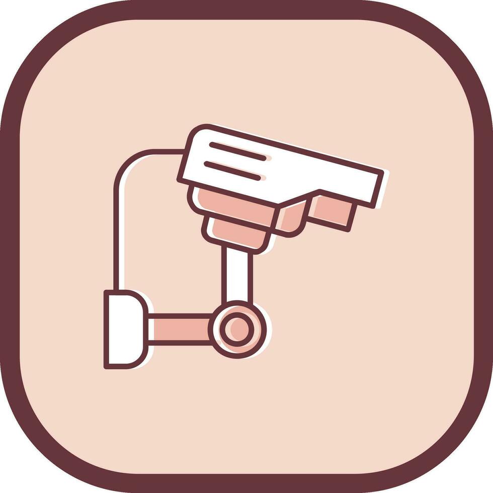 Cctv Line filled sliped Icon vector