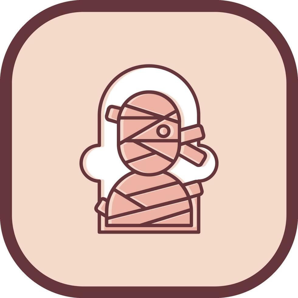 Mummy Line filled sliped Icon vector