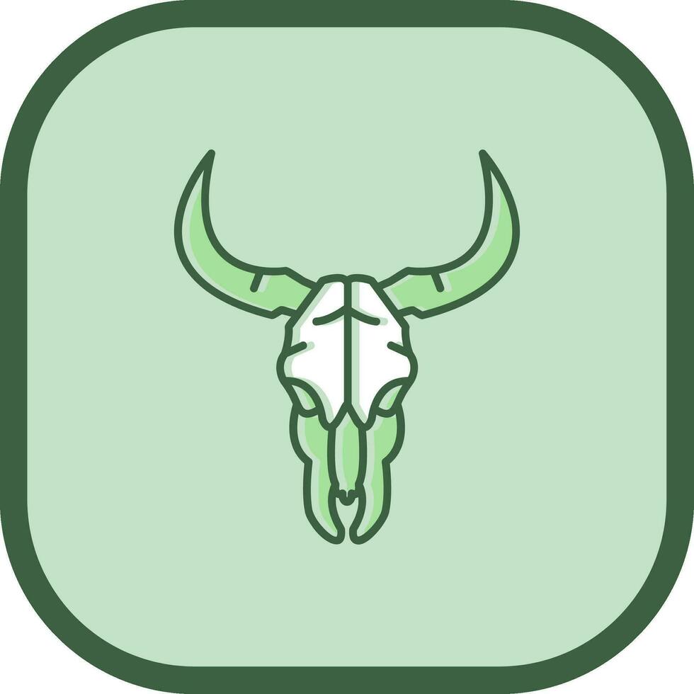 Bull skull Line filled sliped Icon vector