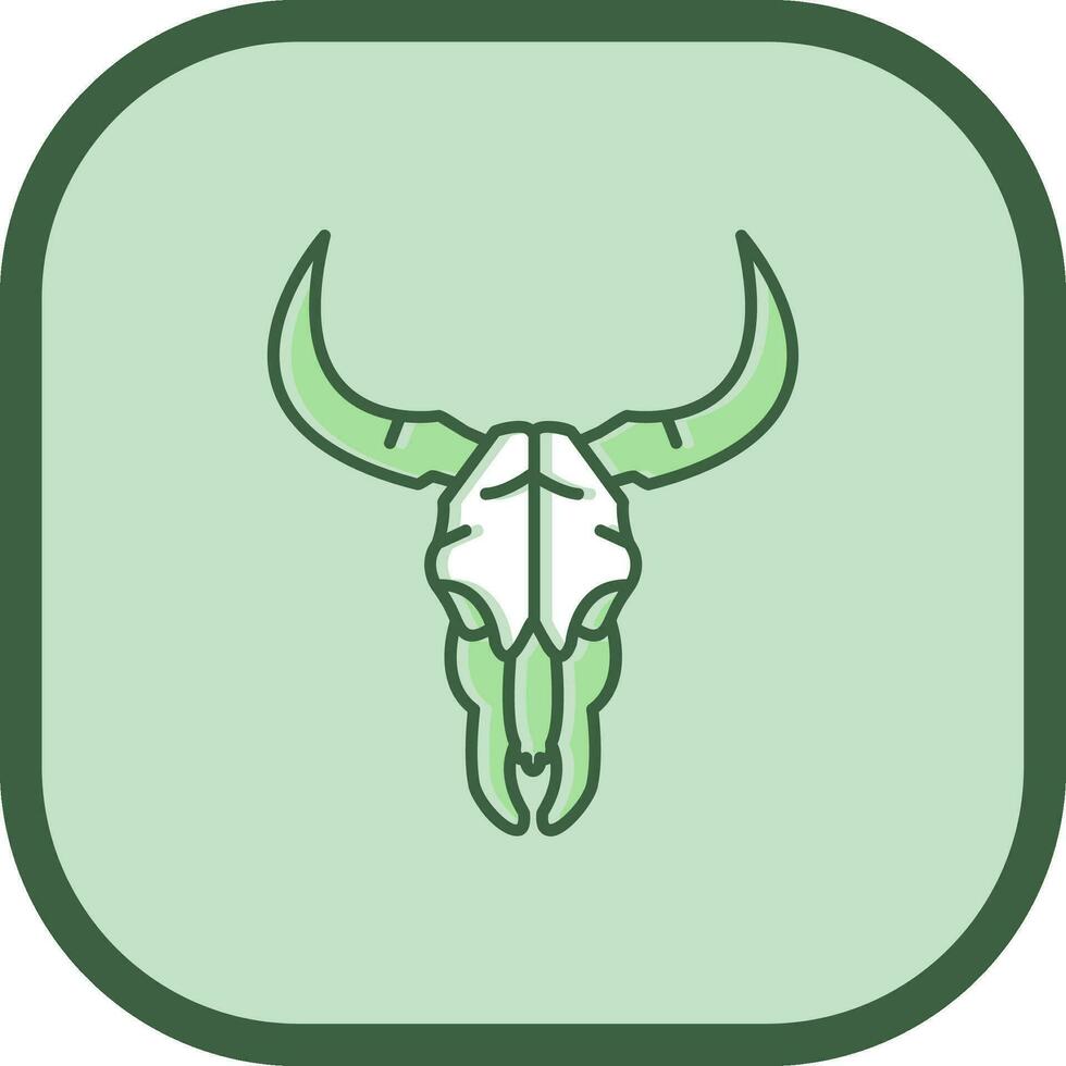 Bull skull Line filled sliped Icon vector