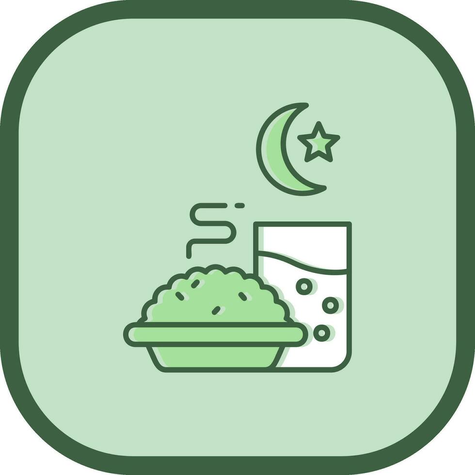 Iftar Line filled sliped Icon vector