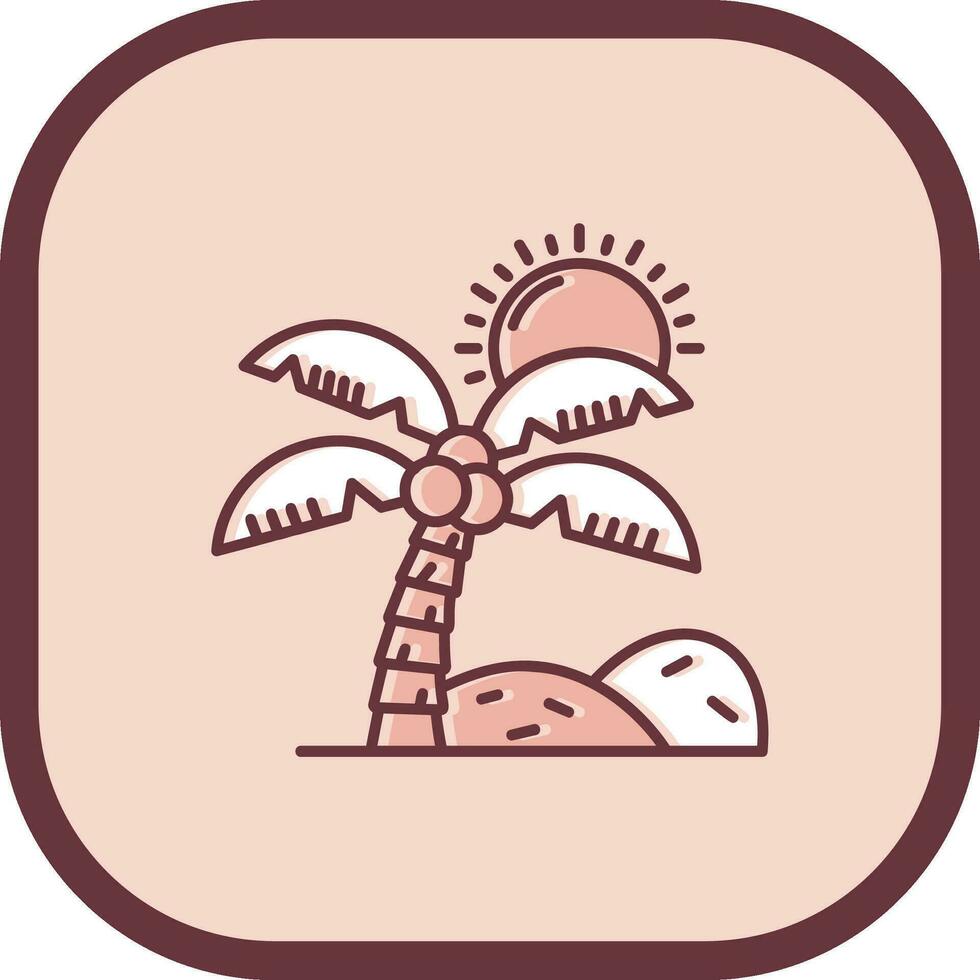 Oasis Line filled sliped Icon vector