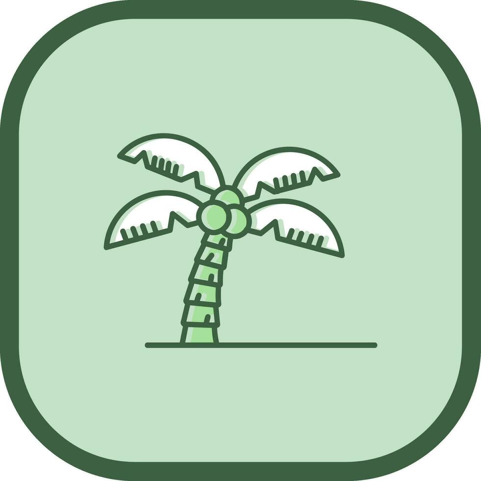 Palm tree Line filled sliped Icon vector