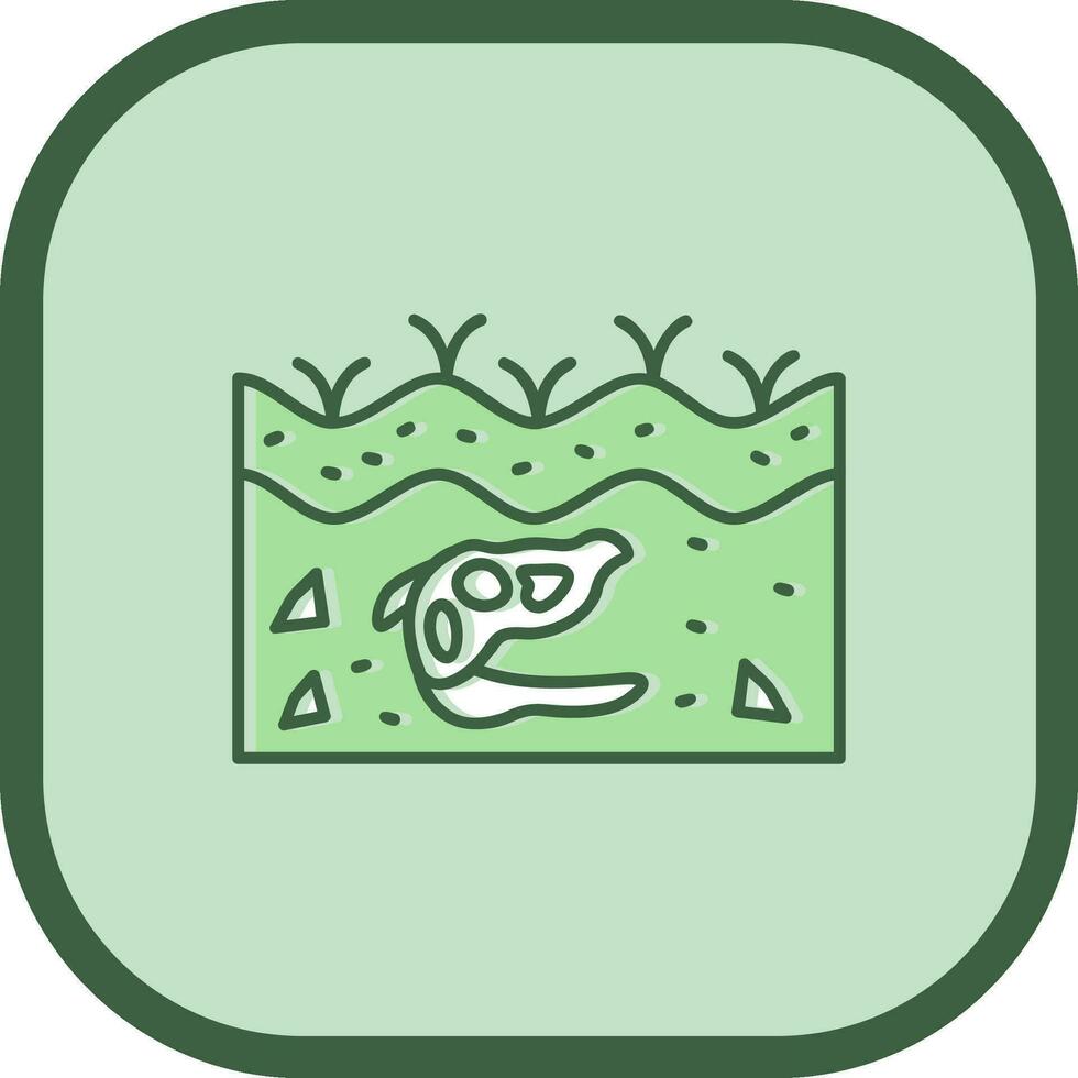 Fossil Line filled sliped Icon vector