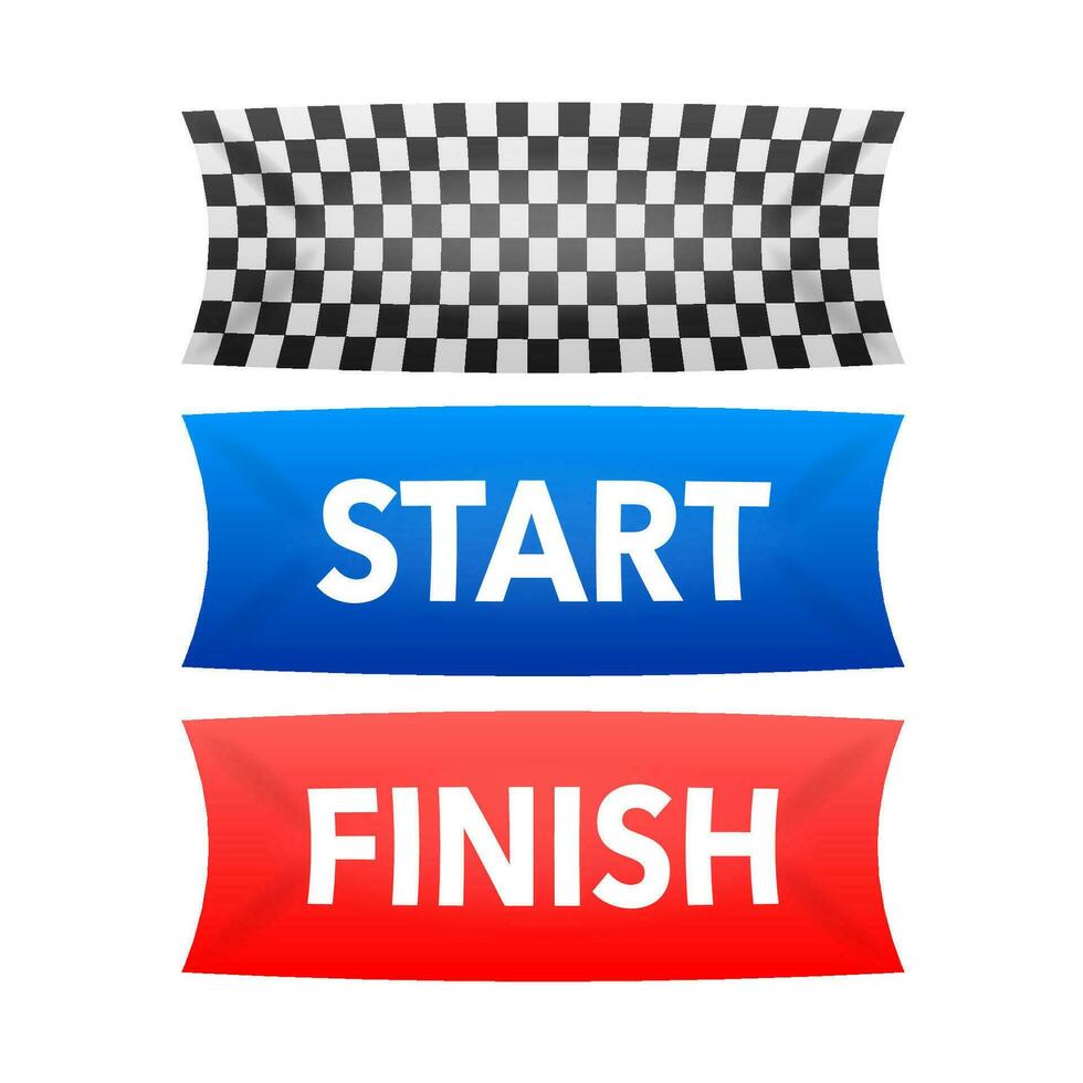 Start finish flag and banner for concept design. Illustration concept. Vector illustration.