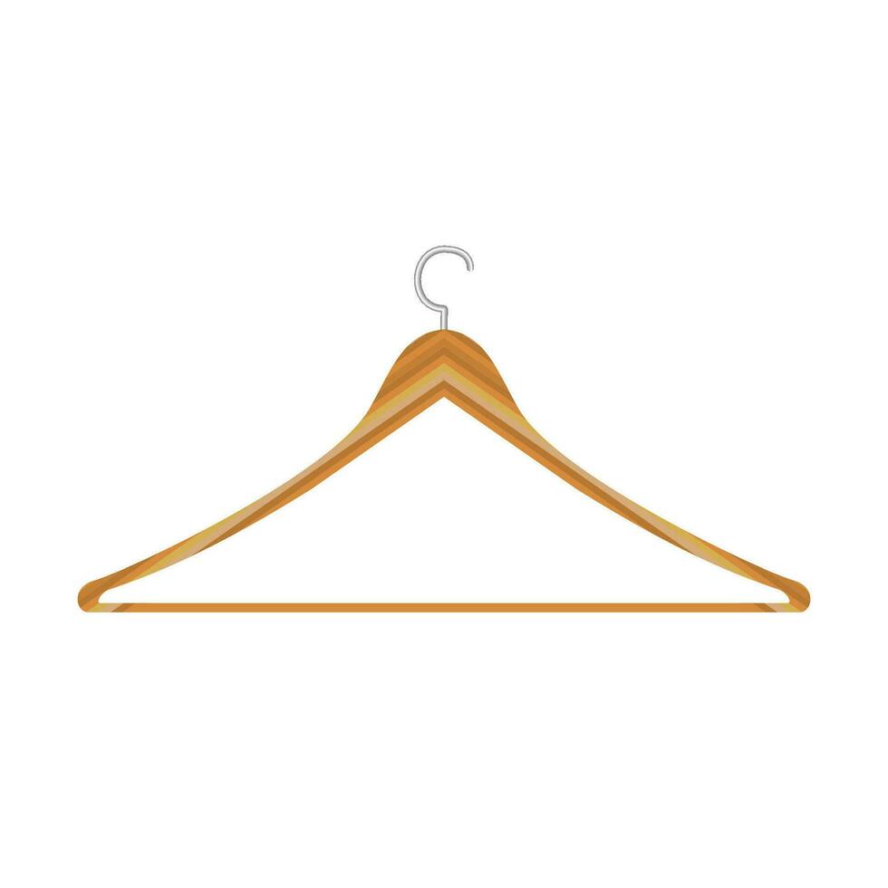 Clothes wooden hangers for jackets pants isolated. Flat vector illustration.