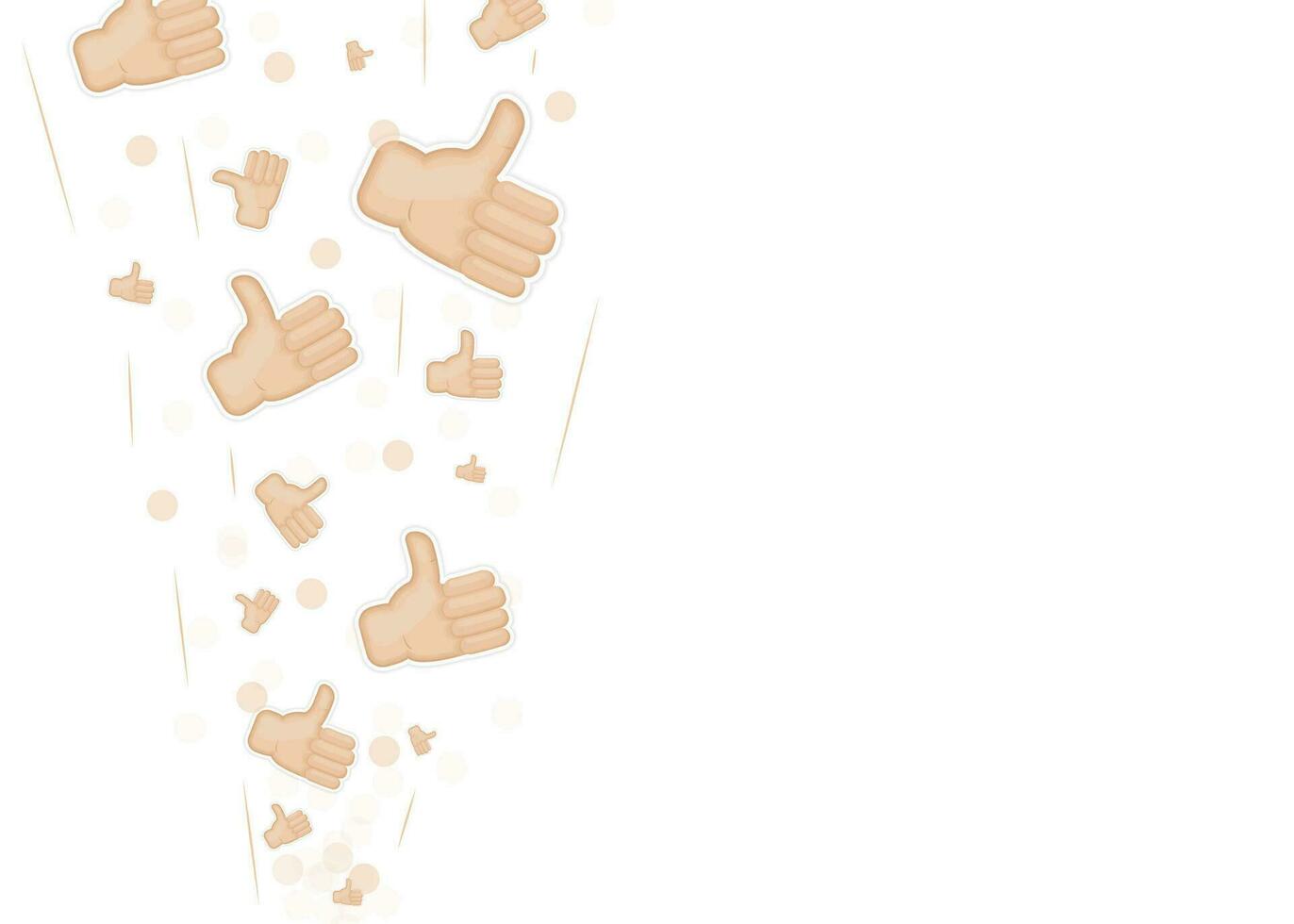 Flat like sticker. Thumb up like icon. Flat cartoon vector illustration