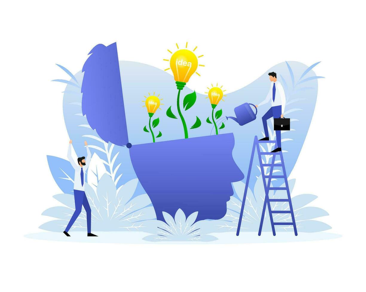 Business idea, idea creative, finding solution. Vector illustration.