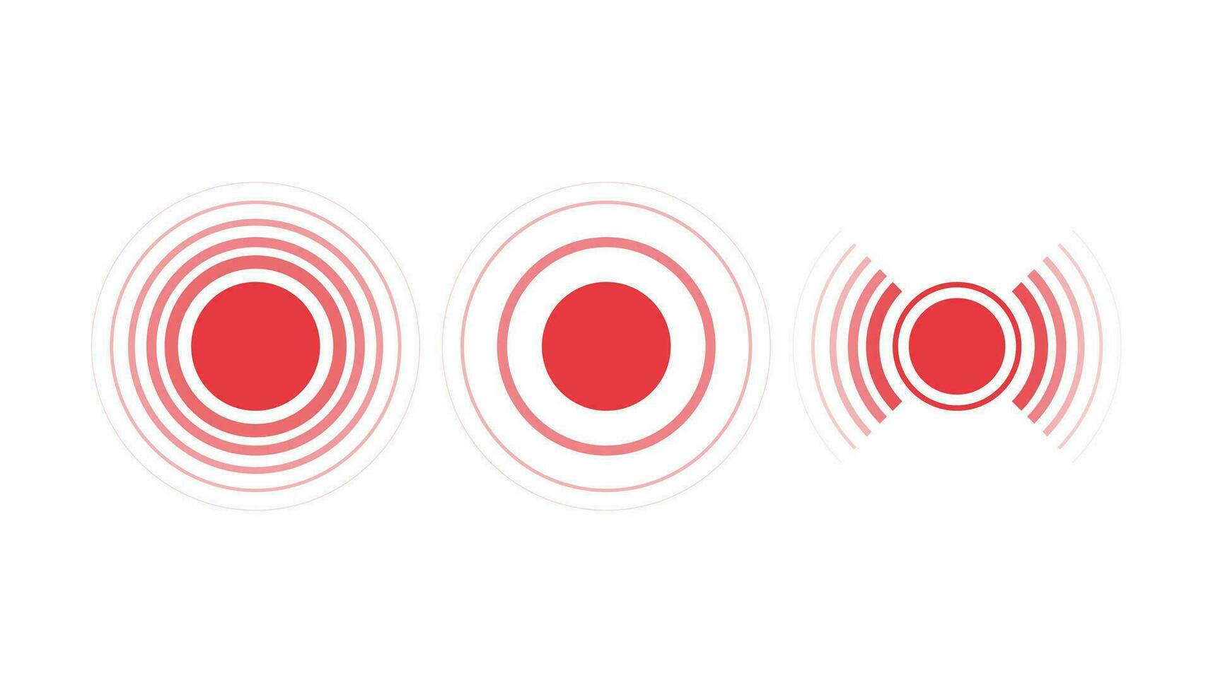 Pain red circle or localization mark. Health care. Circles for marking. vector