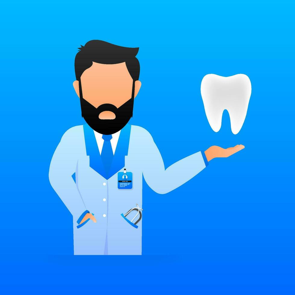 Dentist in flat style. Healthcare illustration. Isolated vector illustration