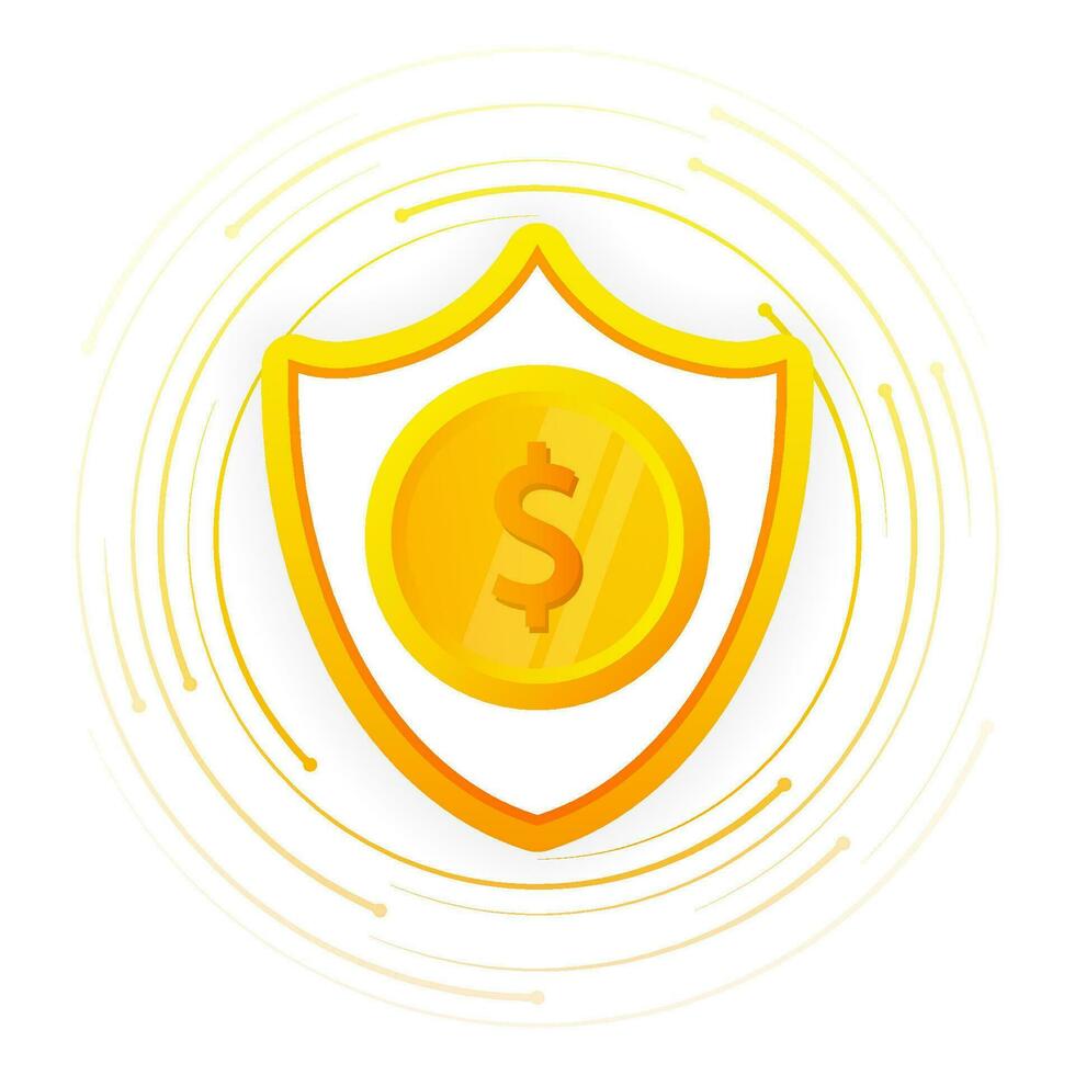 Dollar shield, great design for any purposes. Modern design. Business vector icon