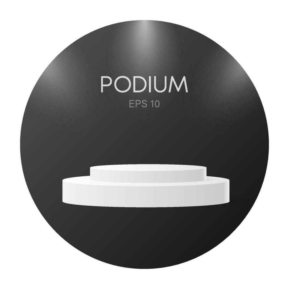 Winner podium. Vector geometric platform. Black technology background. Award ceremony background