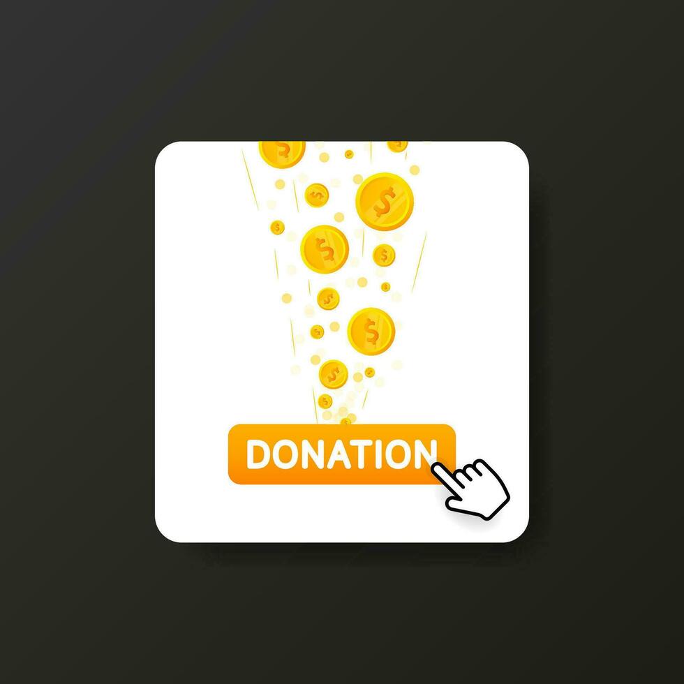 Donation box icon in flat style isolated on background. Vector illustration