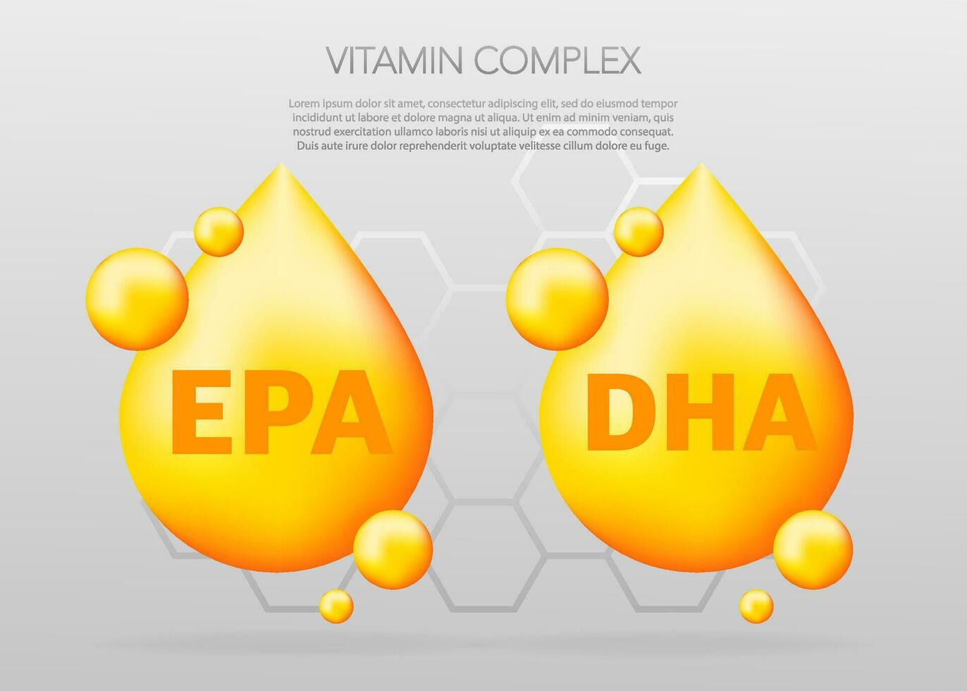 brillante pescado petróleo nutrición epa y dha para bueno salud. vector