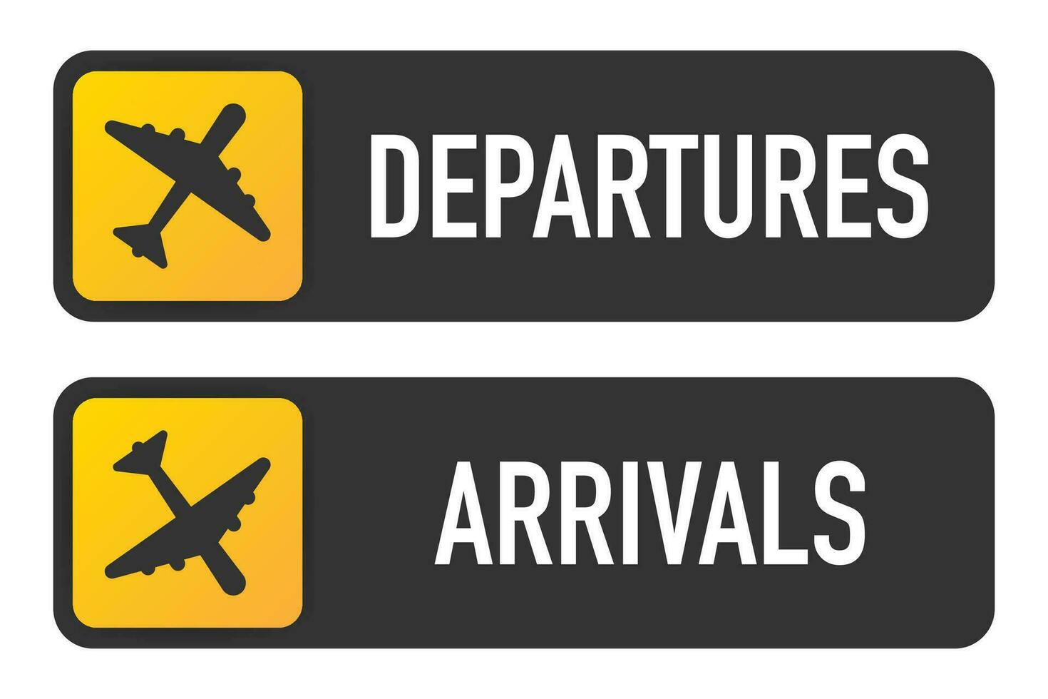 Information panel on the direction of arrivals and departures at airports on a white background. vector