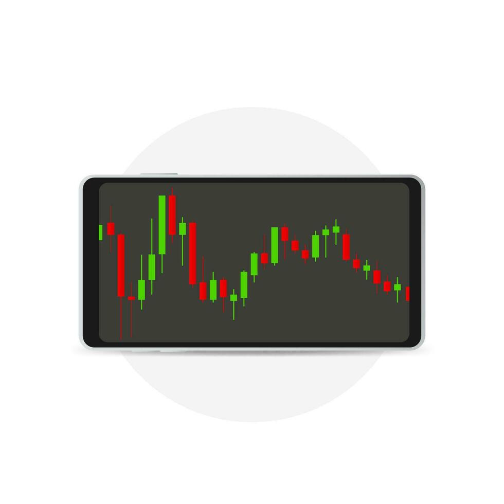 Candle stick graph chart of stock market investment trading. Vector illustration.