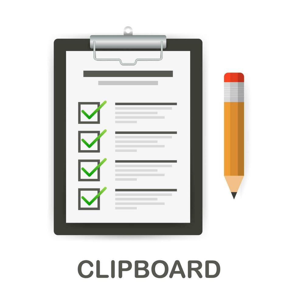 Clipboard with checklist icon. checklist icon for web. vector