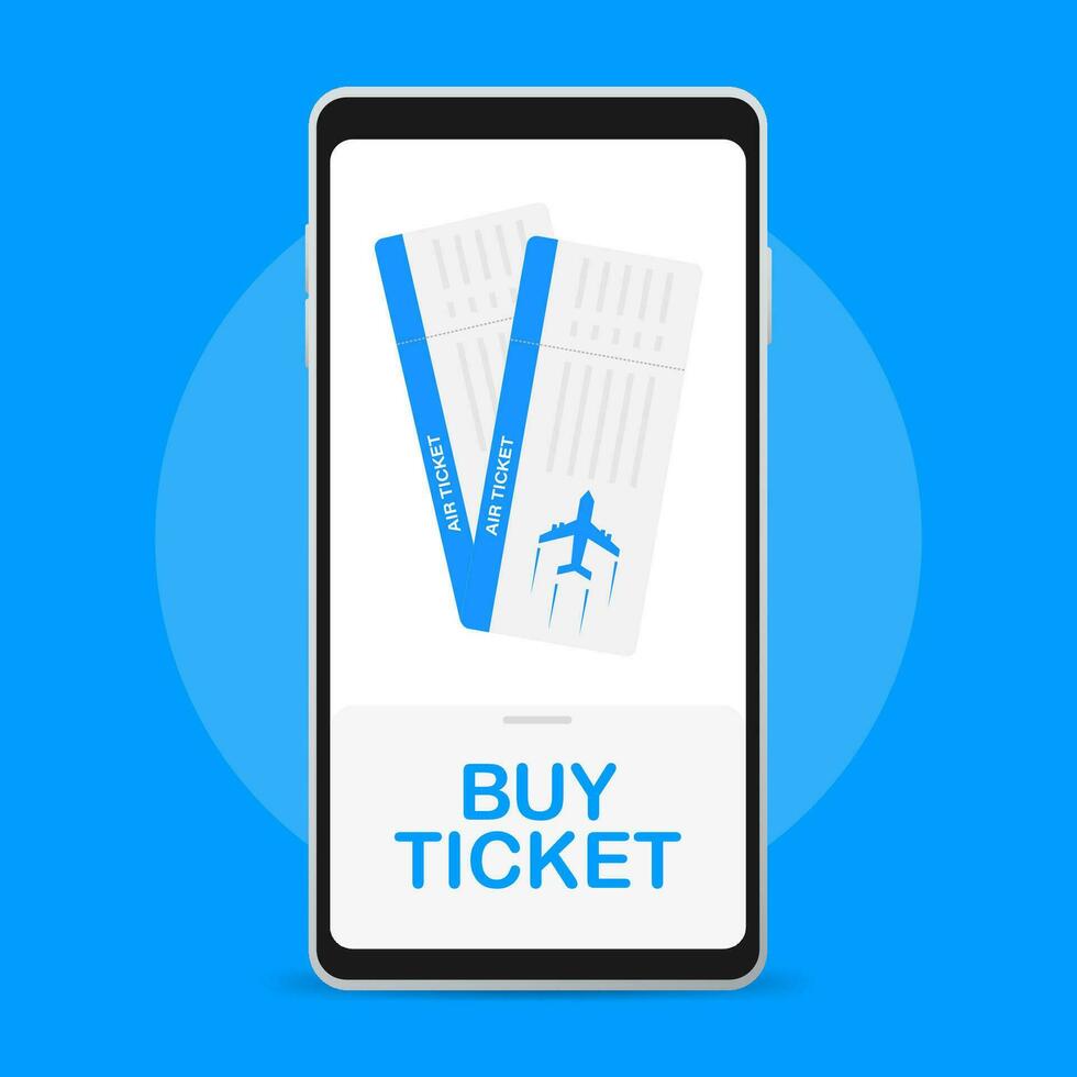 Online tickets ordering flat vector concept. Gets tickets.