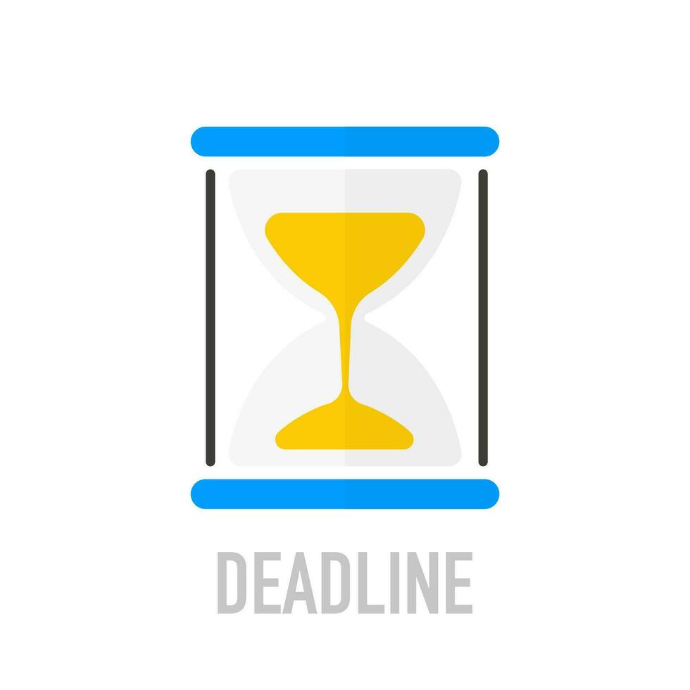 Time management concept. Time control, planning. Deadline sign with sandglass. vector
