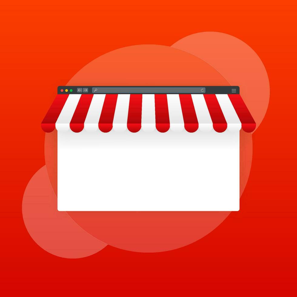 Laptop with and screen buy. Concept online shopping vector