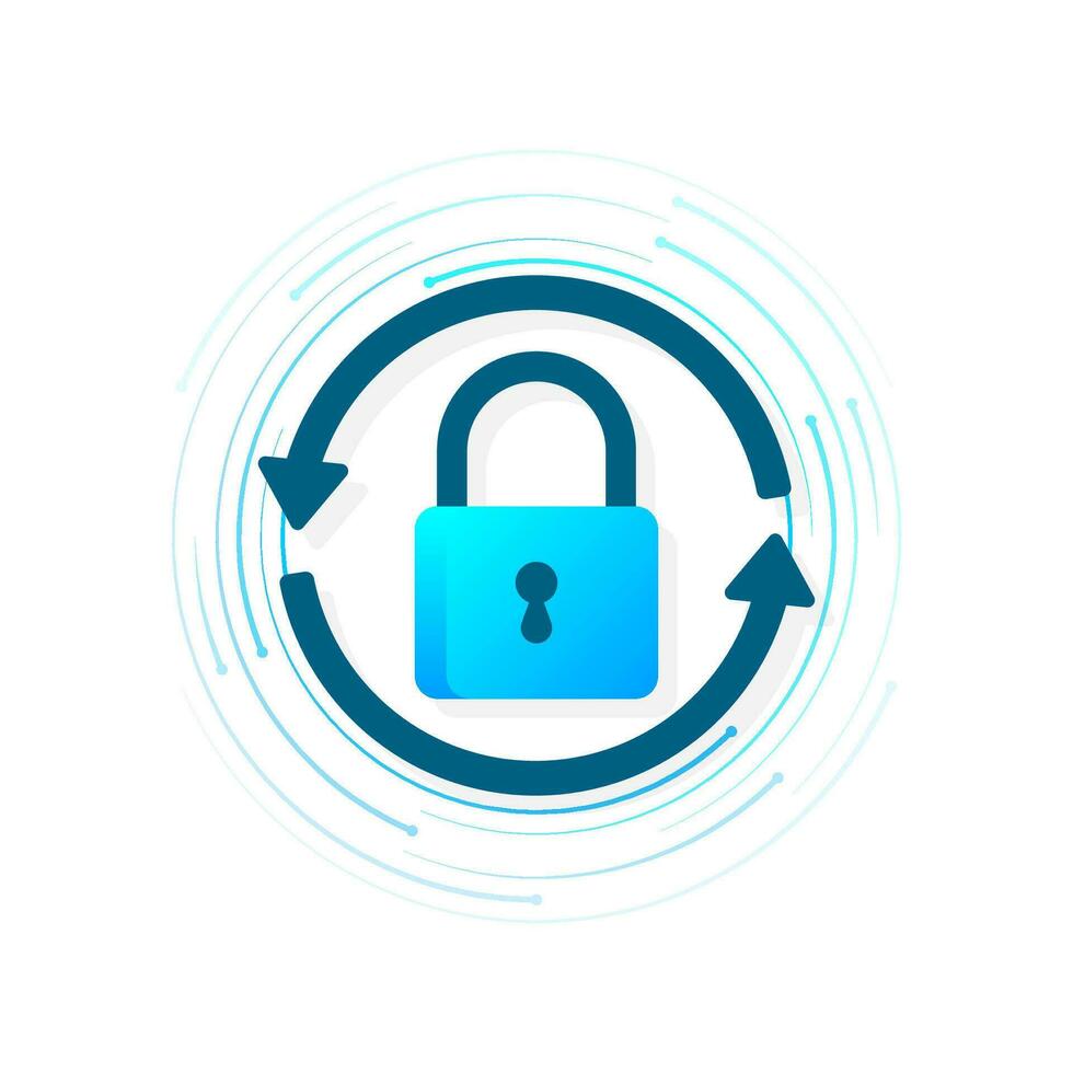 Cyber security concept. Padlock, lock. Privacy concept. Flat button. Digital background vector